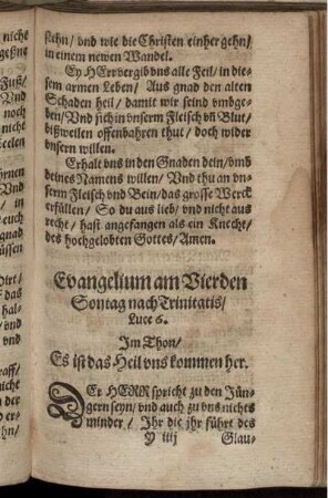 Evangelium am Vierden Sontag nach Trinitatis/ Luce 6.