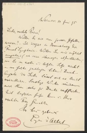Brief an Karl Klindworth : 10.06.1895