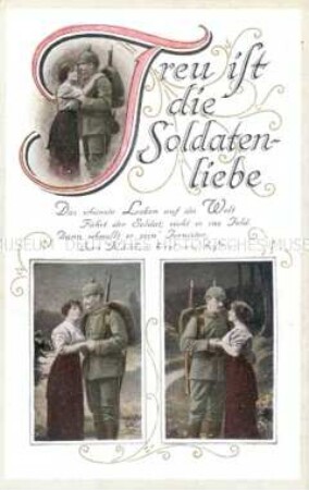 Soldat mit Frau, mit Vers