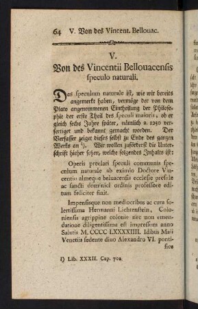 64-83, V. Von des Vincentii Bellouacensis speculo naturali