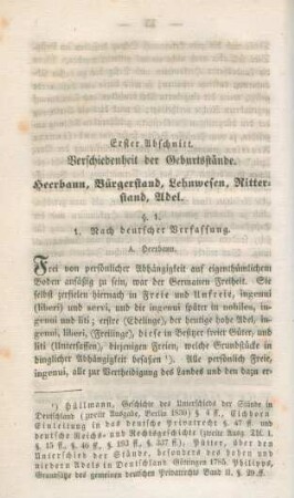 Erster Abschnitt: Verschiedenheit der Geburtsstände