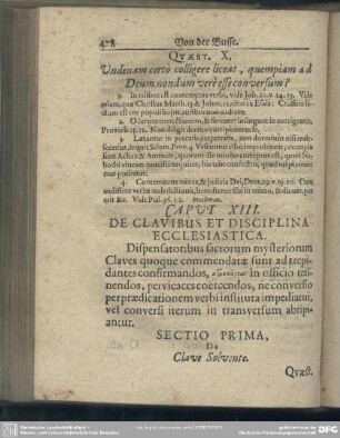 Caput XIII. De Clavibus Et Disciplina Ecclesiastica