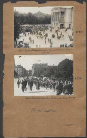 Riga: Deutsche Truppen beim Einzuge in die Stadt