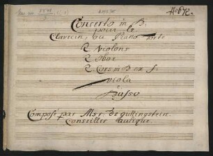 Konzerte; cemb, orch; B-Dur
