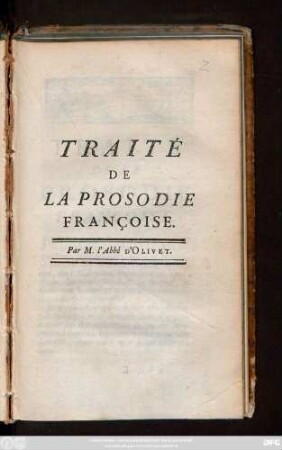 Traité De La Prosodie Françoise