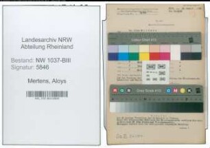Entnazifizierung Aloys Mertens , geb. 03.09.1884 (Studienrat)