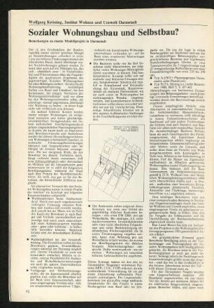Sozialer Wohnungsbau und Selbstbau?