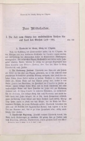 I. Die Zeit vom Sturze des weströmischen Reiches bis auf Karl den Großen (476-768)