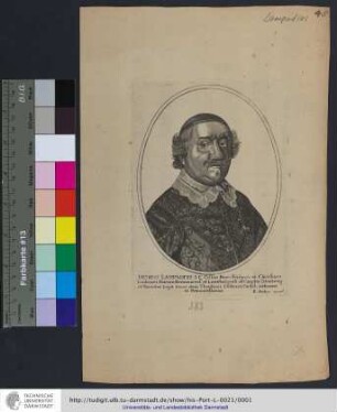 Iacobvs Lampadivs I. C. Celsiss. Princ. Friderici et Christiani Ludouici Ducum Brunouicens. et Lunæburgensi. ad Comitia Osnabrug. et Monaster. Legat. Ducis item Christiani Ludouici Consil. intimus et Procancellarius / P. Aubry excud.