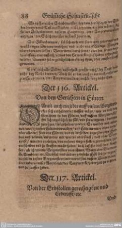 Der 117. Artickel. Von der Erbstollen gerechtigkeit und Erbteuffe/ etc.
