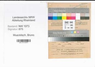 Entnazifizierung Bruno Muecklisch , geb. 01.03.1910 (Ingenieur)