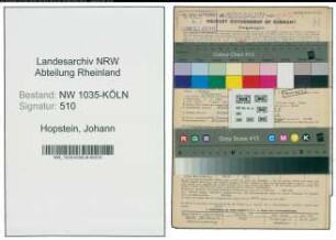 Entnazifizierung Johann Hopstein , geb. 02.08.1906 (Bahnmeister)