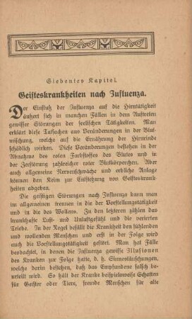 Siebentes Kapitel. Geisteskrankheiten nach Influenza