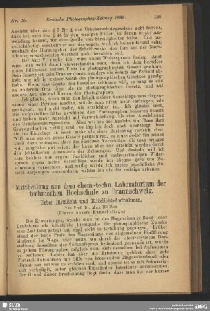 Mittheilung aus dem chem.-techn. Laboratorium der technischen Hochschule zu Braunschweig