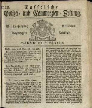 Nr. 18, Sonnabend, den 1sten Maerz 1817