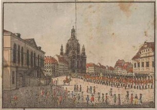 Parade vor dem Stallgebäude (Johanneum), mit Frauenkirche