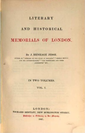Literary and historical memorials of London, 1