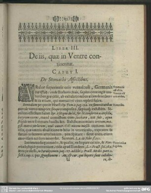Liber III. De iis, quae in Ventre continentur