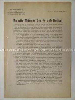 Flugschrift mit dem Aufruf von Himmler und Heß an die SS und an die deutschen Mütter zur "Aktion Lebensborn"