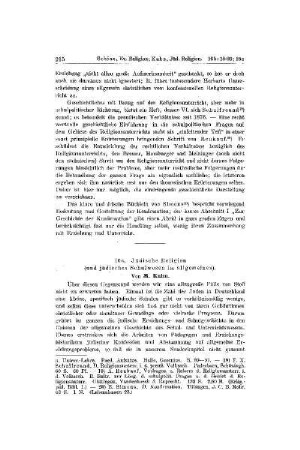 Jüdische Religion : (und jüdisches Schulwesen im allgemeinen)