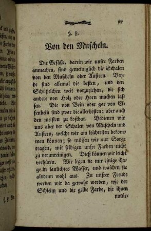§. 8. Vn den Muscheln.
