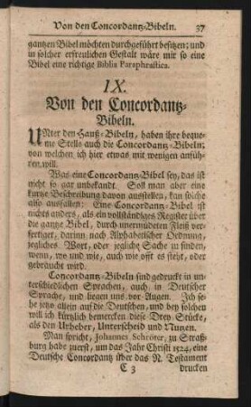 IX. Von den Concordanz-Bibeln.