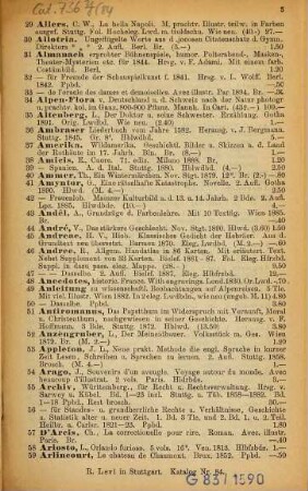 Verzeichnis des antiquarischen Bücherlagers von R. Levi, Stuttgart : [Antiquariats-Katalog], 84