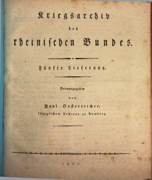 Kriegsarchiv des rheinischen Bundes, 5
