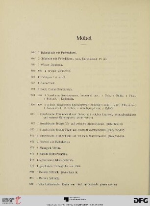 Möbel (Nr. 852-905)
