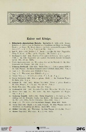 Kaiser und Könige (Nr. 1-882)