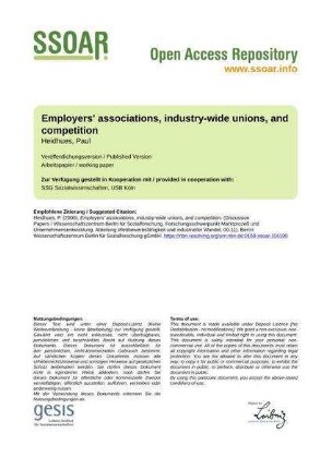 Employers' associations, industry-wide unions, and competition