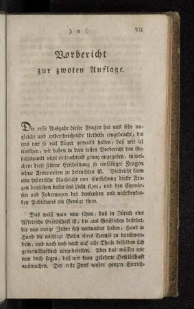 Vorbericht zur zwoten Auflage.