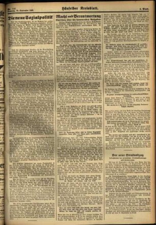 Zweite Ausgabe vom Samstag, den 16. September 1933.
