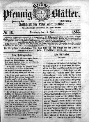 No. 16, Sonnabend, den 18. April 1863