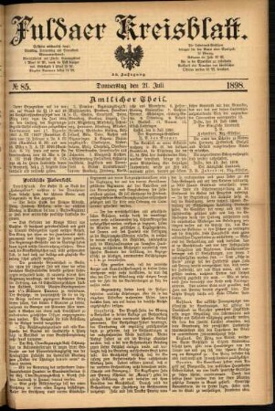Ausgabe vom Donnerstag, den 21. Juli 1898.