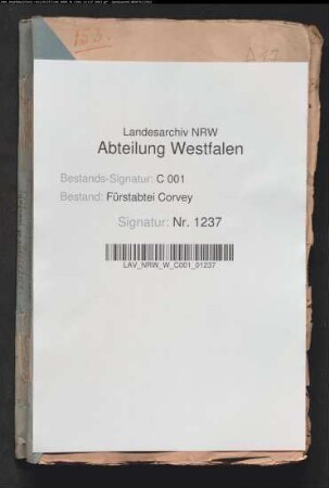 Grundstücke Corveys in den Feldmarken Höxter, Godelheim, Ottbergen, Ovenhausen, Bosseborn, Brenkhausen, Albaxen, Stahle, Wehrden, auch Schäferei in Bosseborn u.a.