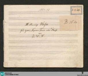 Masses - JWK Mus.Ms. 10 : V (3); G; StrK WoO 6.05