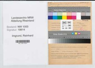 Entnazifizierung Reinhard Imgrund, geb. 20.01.1902 (Reg.Baurat)