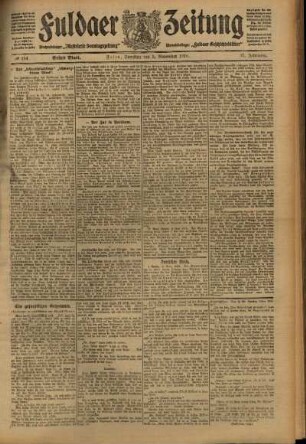 Erste Ausgabe vom Samstag, den 05. November 1910.