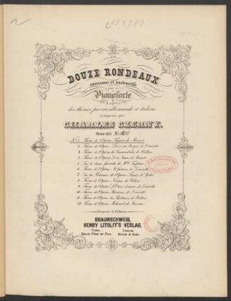 No. 1: Thème de l'opera: Figaro, de Mozart : oeuv. 618 no. 1