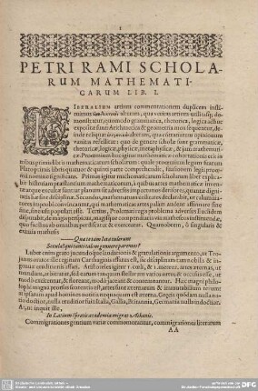 PETRI RAMI SCHOLARUM MATHEMATICARUM LIB. I.