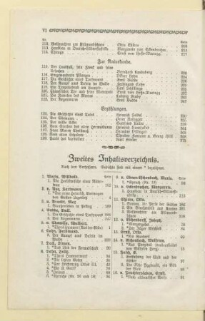 Zweites Inhaltsverzeichnis