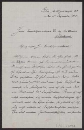 Schreiben an Hermann Muthesius (Brief)