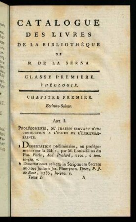 1-251, Classe Premiere. Theologie.