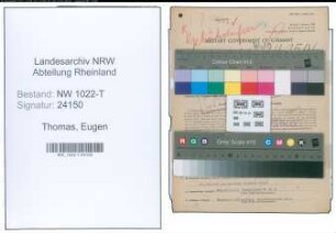 Entnazifizierung Eugen Thomas , geb. 09.08.1899 (Faerber)