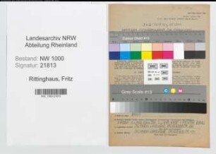 Entnazifizierung Fritz Rittinghaus, geb. 27.12.1918 (Postassistent)