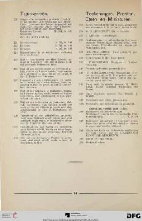 Teekeningen, prenten, etsen en miniaturen (Nr. 233-250)