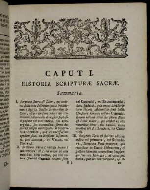 Caput I. Historia Scripturæ Sacræ.