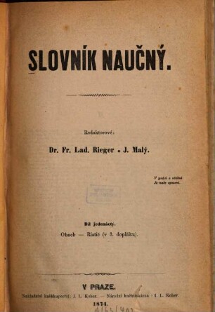 Slovník naučný, 11. Obach - Ristić
