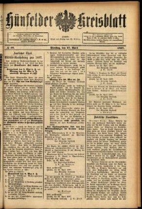 Ausgabe vom Dienstag, den 27. April 1897.